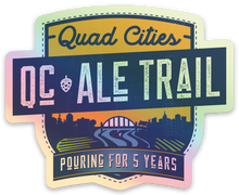Load image into Gallery viewer, Holographic QC Ale Trail Anniversary Sticker