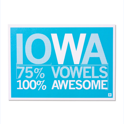Raygun Iowa Vowels Postcard